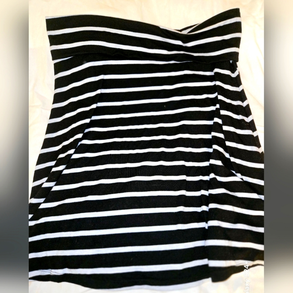 OLD NAVY black & white stripes Stretch Skirt sz L